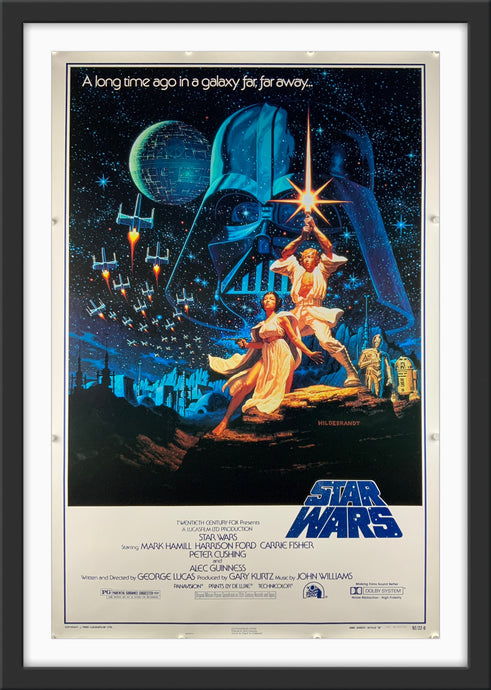 An original movie poster for the film Star Wars with art by the Hildebrandt brothers