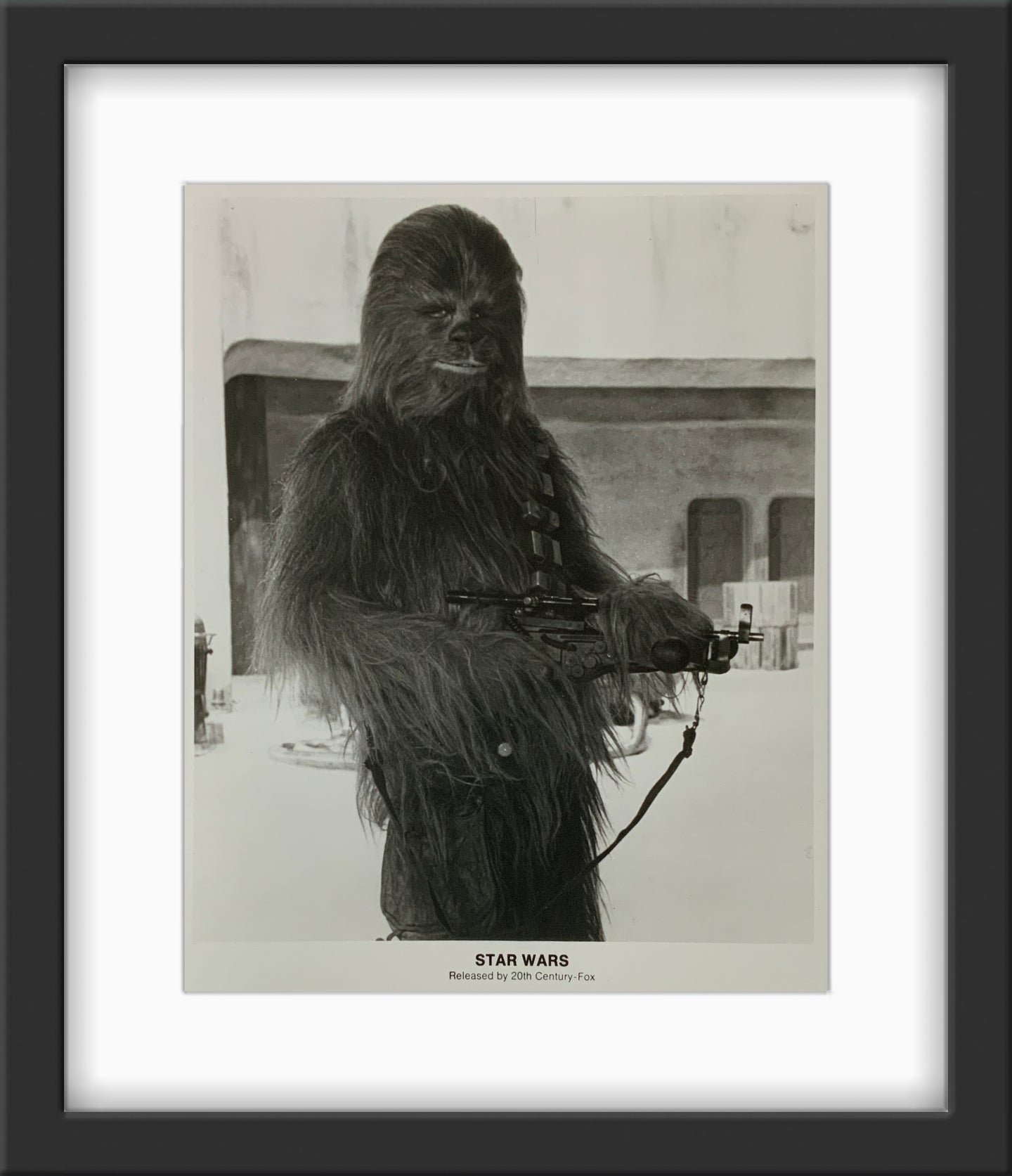 An original framed movie still for the George Lucas film Star Wars