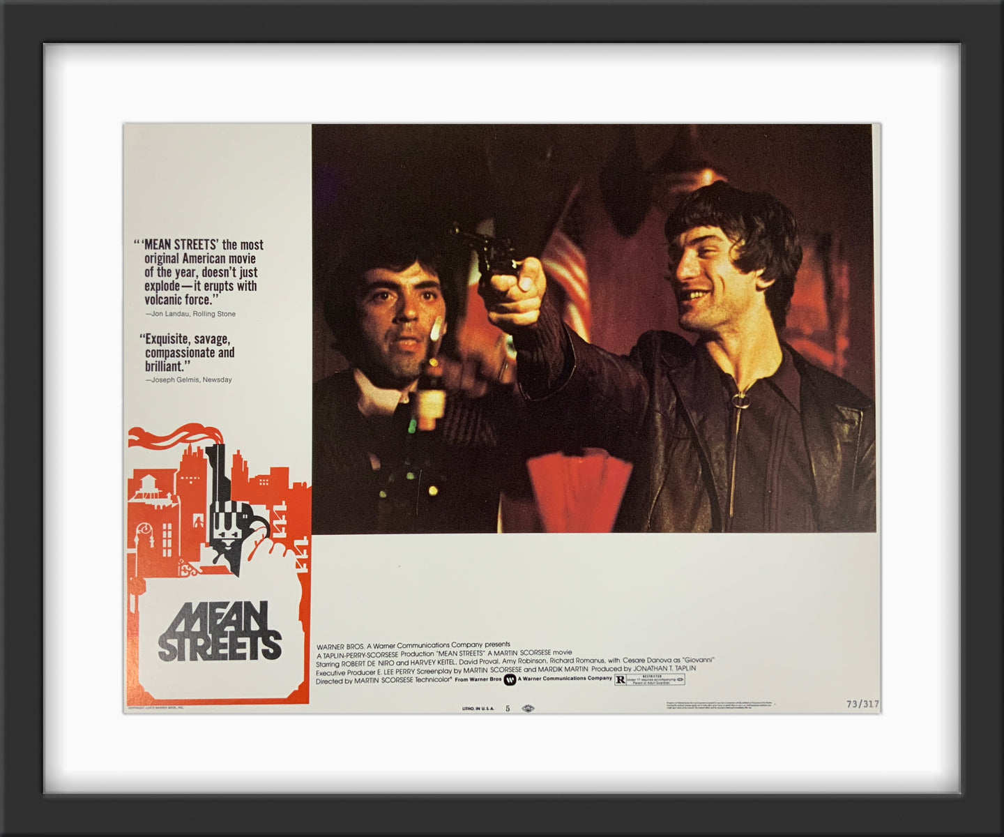 An original lobby card for the Martin Scorsese film Mean Streets