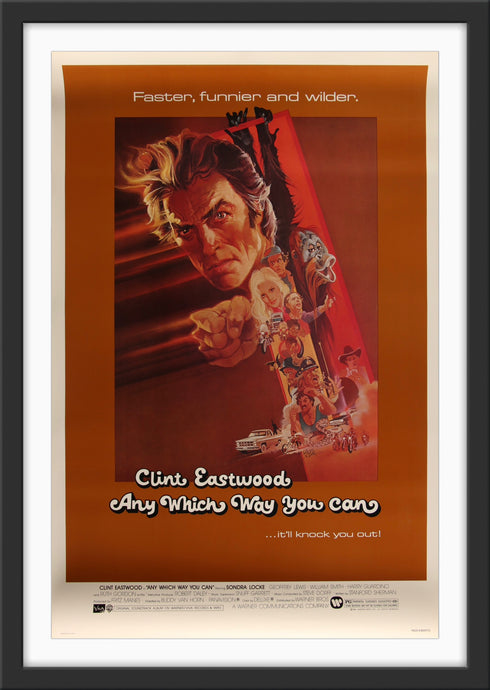 An original movie poster for the Clint Eastwood film Any Which Way You Can