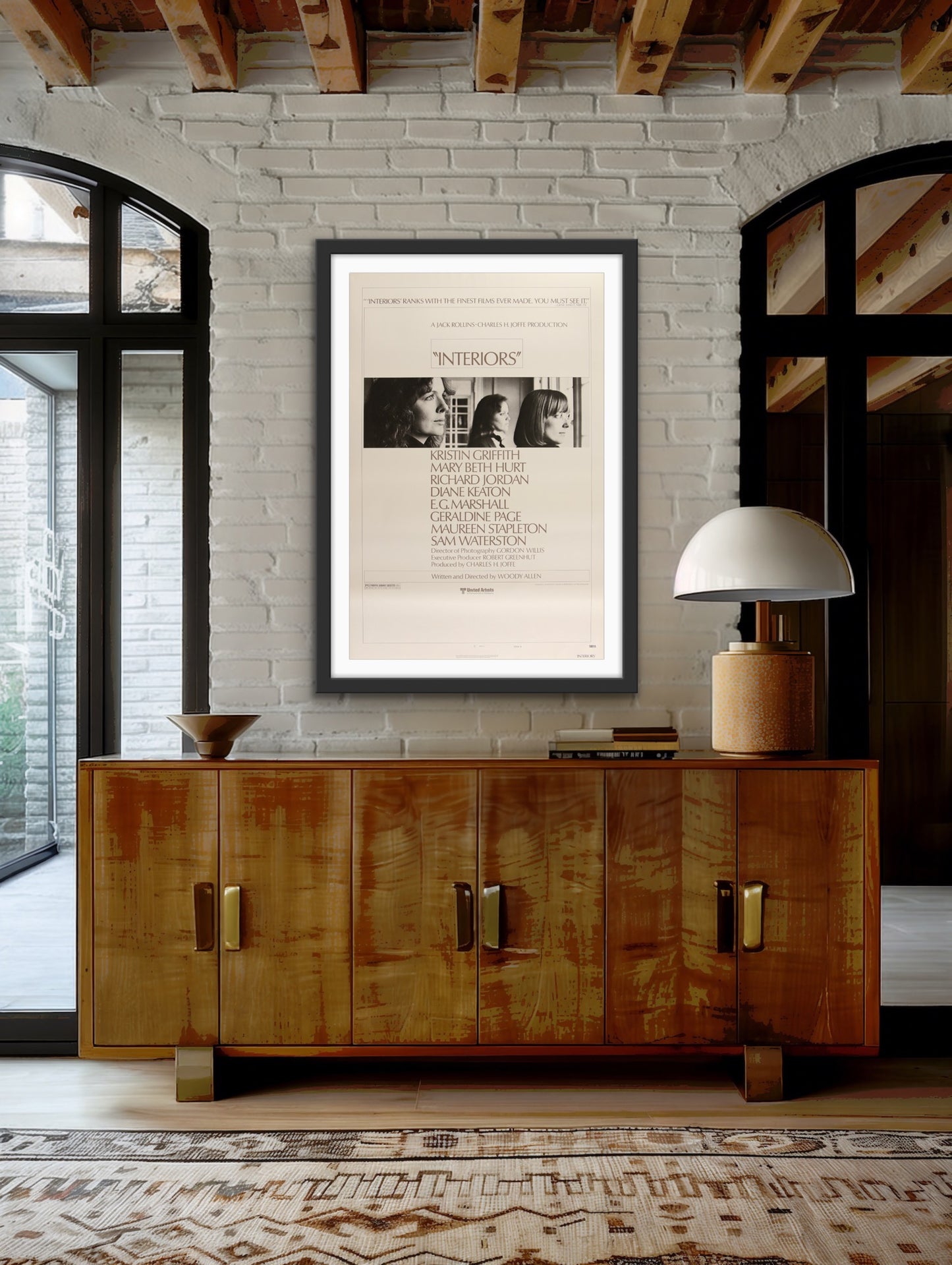 An original movie poster for the Woody Allen film Interiors