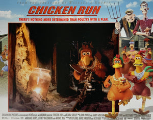 An original 11x14 lobby card for the Aardman animation film Chicken Run