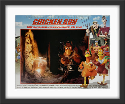 An original 11x14 lobby card for the Aardman animation film Chicken Run