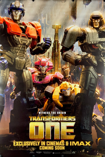 An original movie poster for the 2024 
 film Transformers One