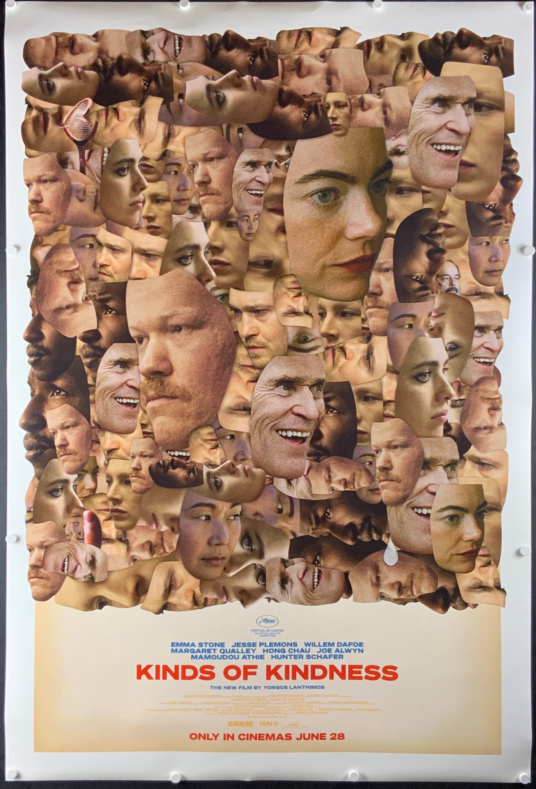 An original movie poster for the film Kinds of Kindness