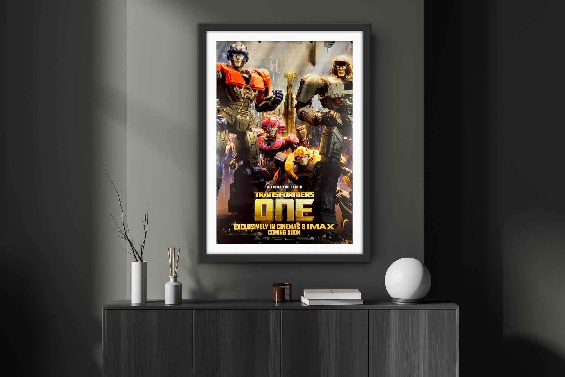 An original movie poster for the 2024 
 film Transformers One