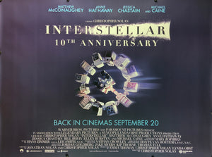 An original movie poster for the Christopher Nolan film Interstellar