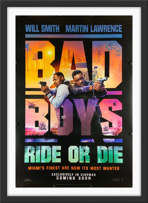 An original movie poster for the film Bad Boys Ride or Die