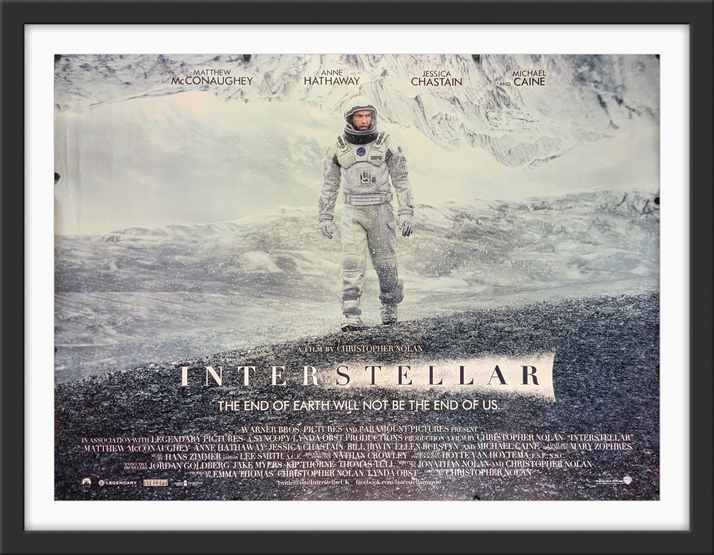 An original movie poster for the Christopher Nolan film Interstellar