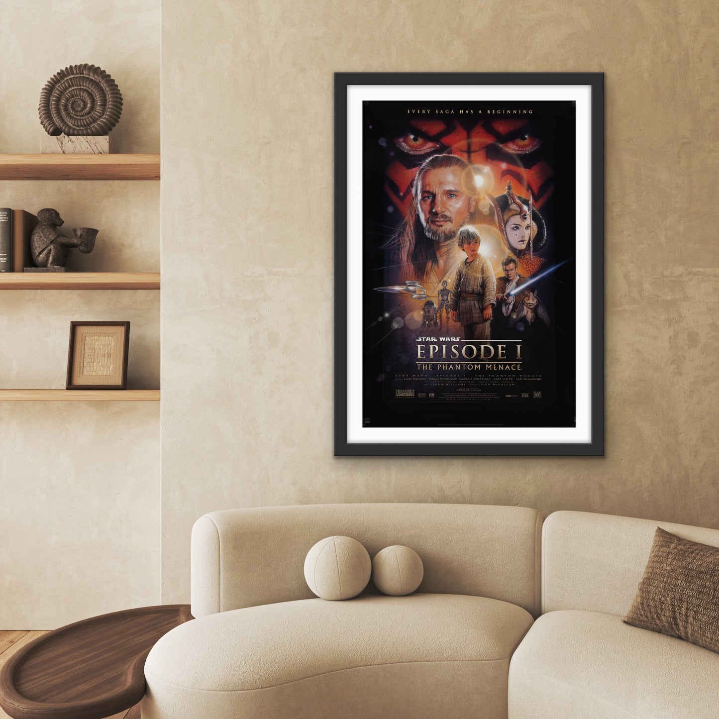 An original movie poster for the film The Phantom Menace, Star Wars Episode I / 1