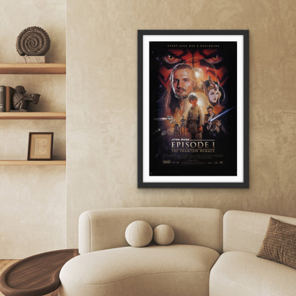 An original movie poster for the film The Phantom Menace, Star Wars Episode I / 1