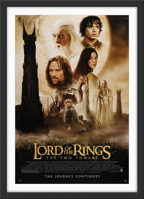 An original movie poster for the film The Lord of the Rings The Two Towers