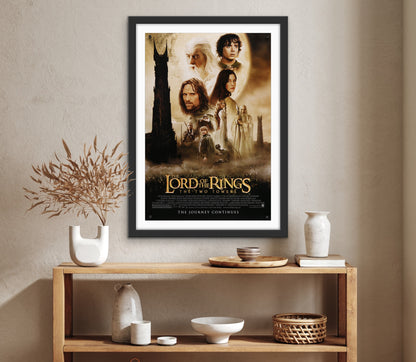 An original movie poster for the film The Lord of the Rings The Two Towers