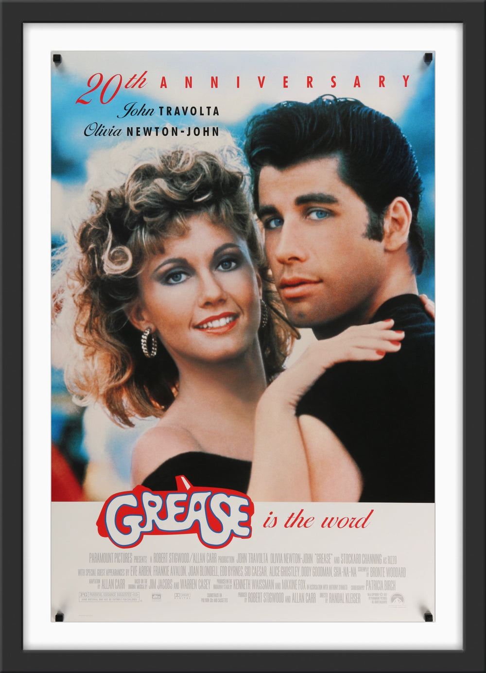 An original movie poster for the musical film Grease