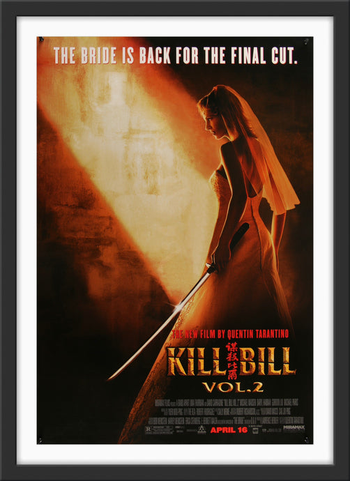 An original movie poster for the Quentin Tarantino film Kill Bill volume 2