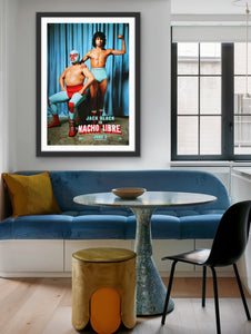 An original movie poster for the Jack Black film Nacho Libre