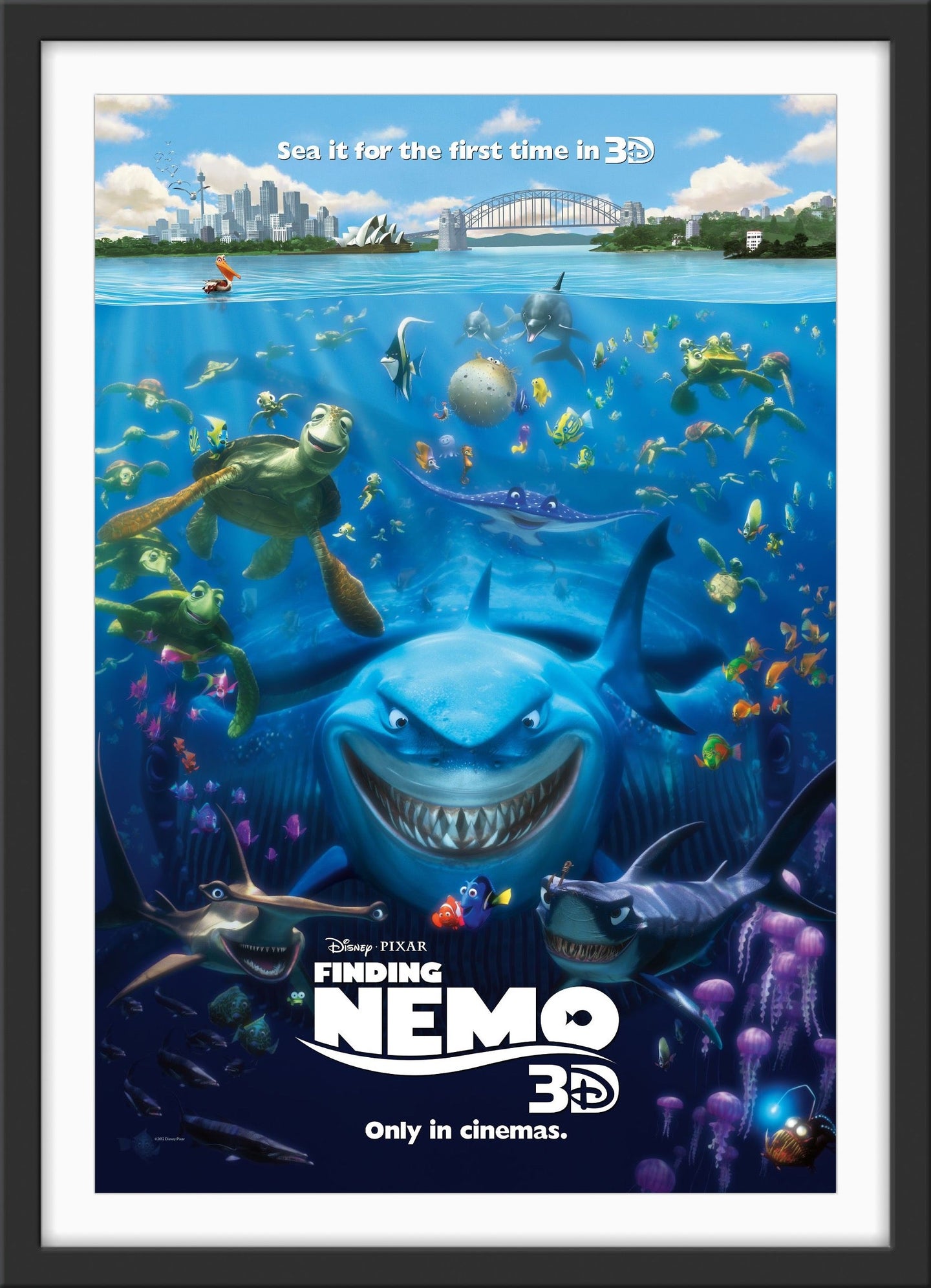 An original movie poster for the Disney Pixar film Finding Nemo