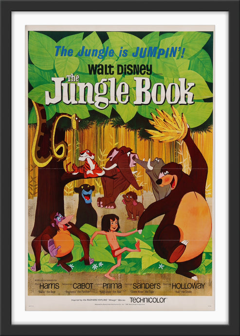 An original movie poster for the original release of the animated Disney film The Jungle Book