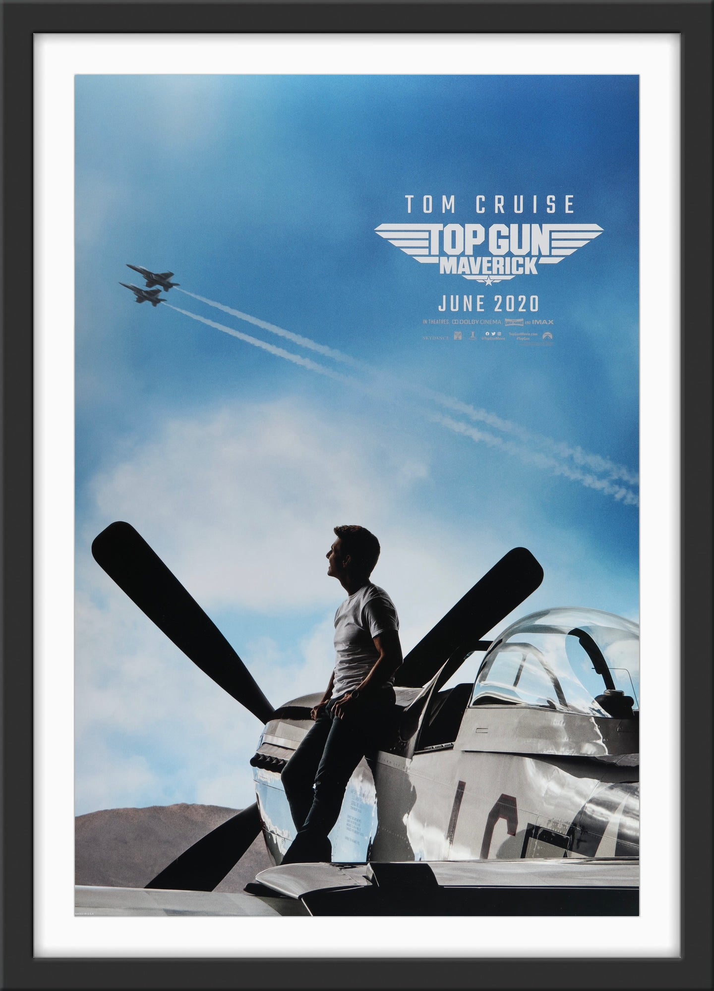 An original movie poster for the Tom Cruise film Top Gun Maverick