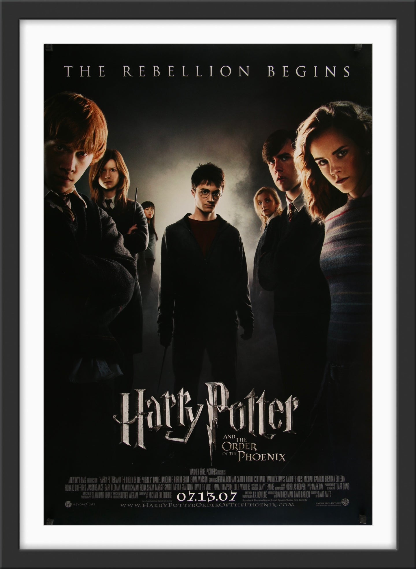 An original movie poster for the film Harry Potter and the Order of the Phoenix