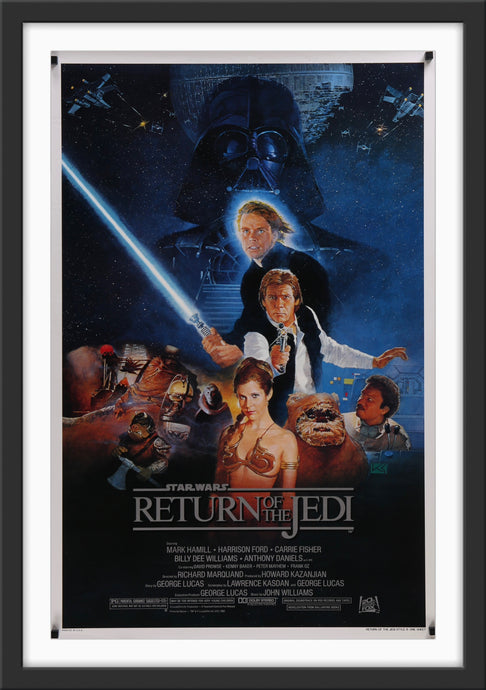 An original movie poster for the Star Wars film Return of the Jedi