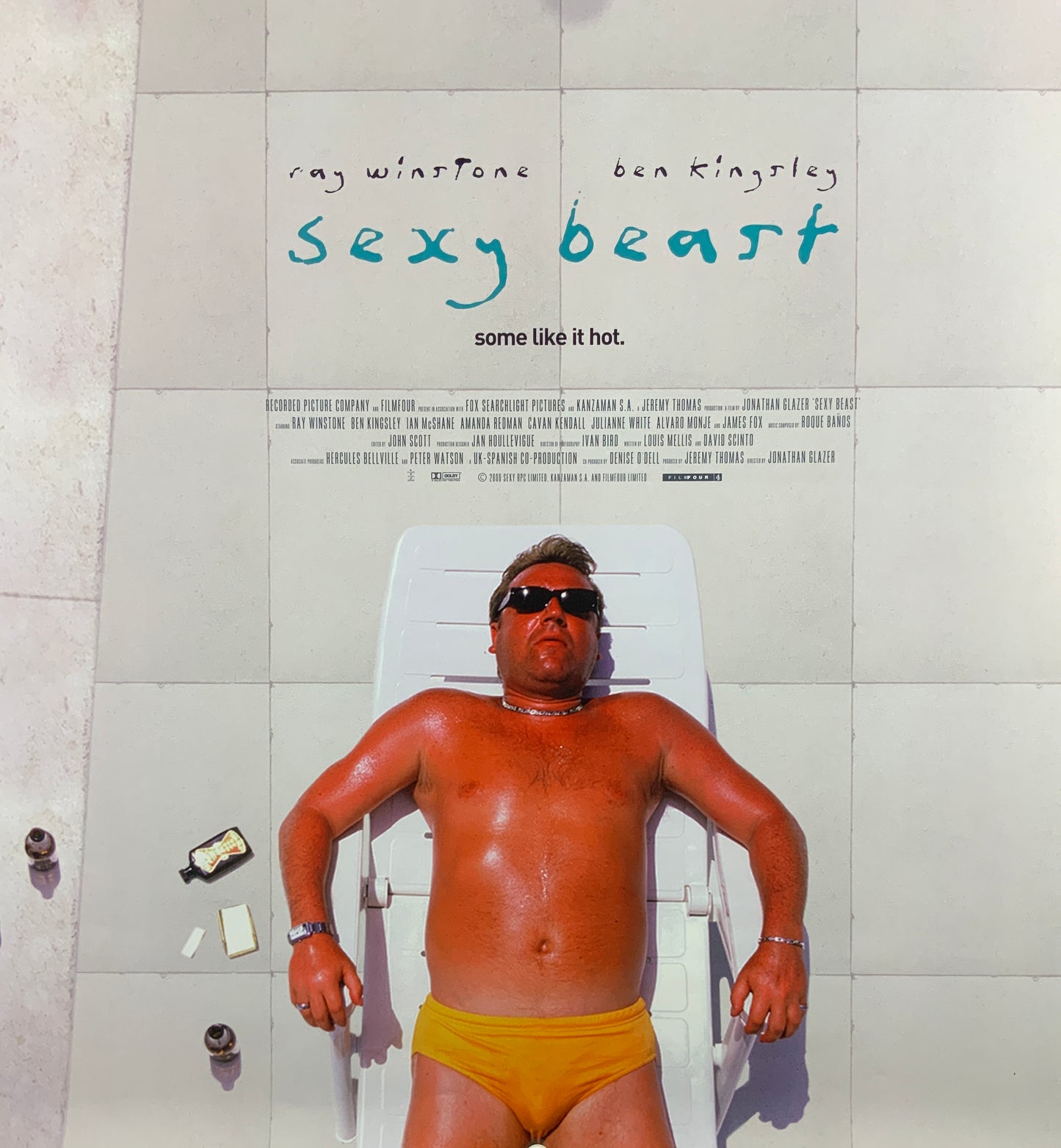 An original movie poster for the Ray WInstone and Ben Kingsley film Sexy Beast