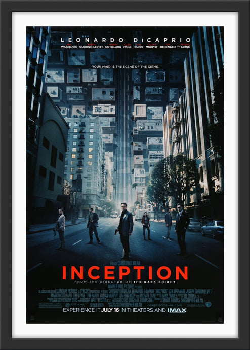 An original movie poster for the Christopher Nolan film Inception