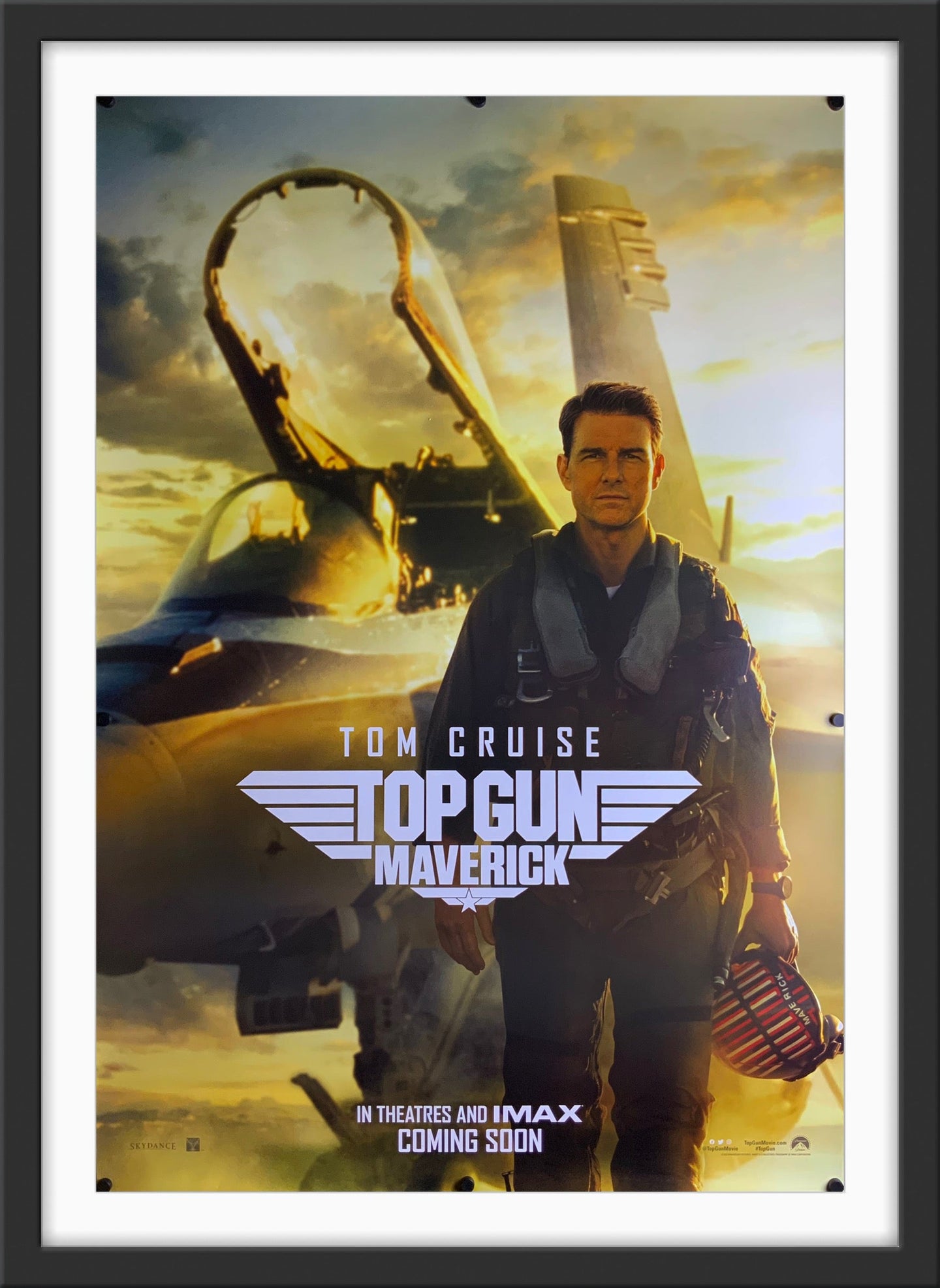 An original movie poster for the To Cruise film Top Gun MaverickAn original movie poster for the Tom Cruise film Top Gun Maverick