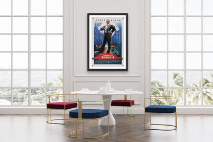 An original movie poster for the Eddie Murphy film Coming To America with artwork by Drew Struzan