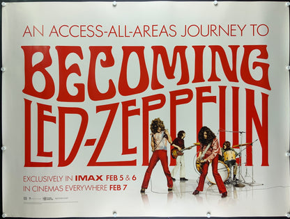 An original movie poster for the film Becoming Led Zeppelin