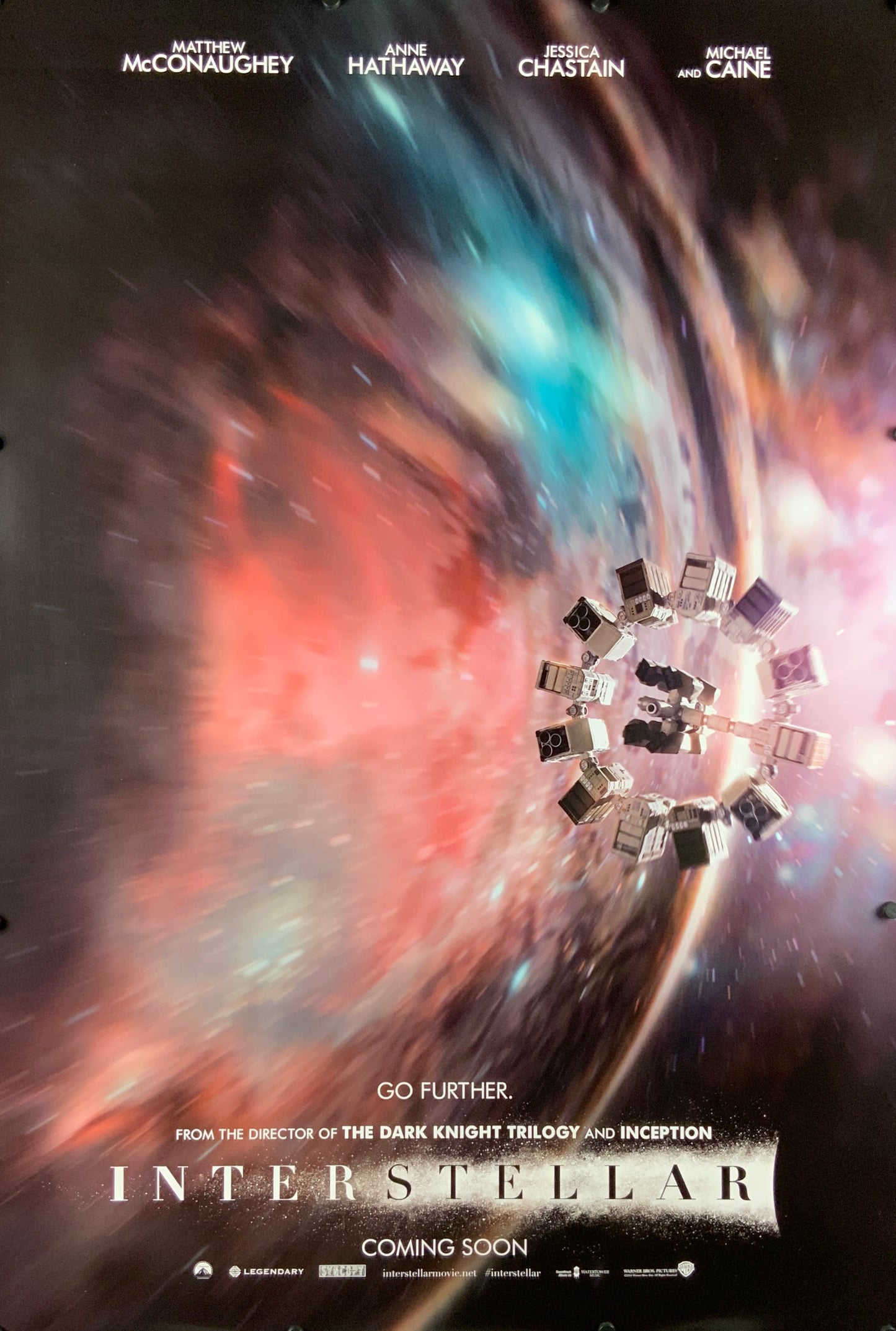 An original movie poster for the Christopher Nolan film Interstellar