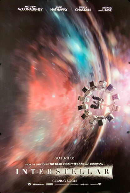 An original movie poster for the Christopher Nolan film Interstellar