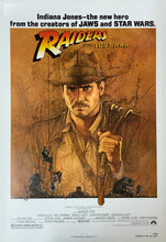 Load image into Gallery viewer, An original movie poster for the Indiana Jones film Raiders of the Lost Ark