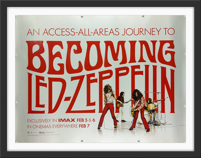 An original movie poster for the film Becoming Led Zeppelin