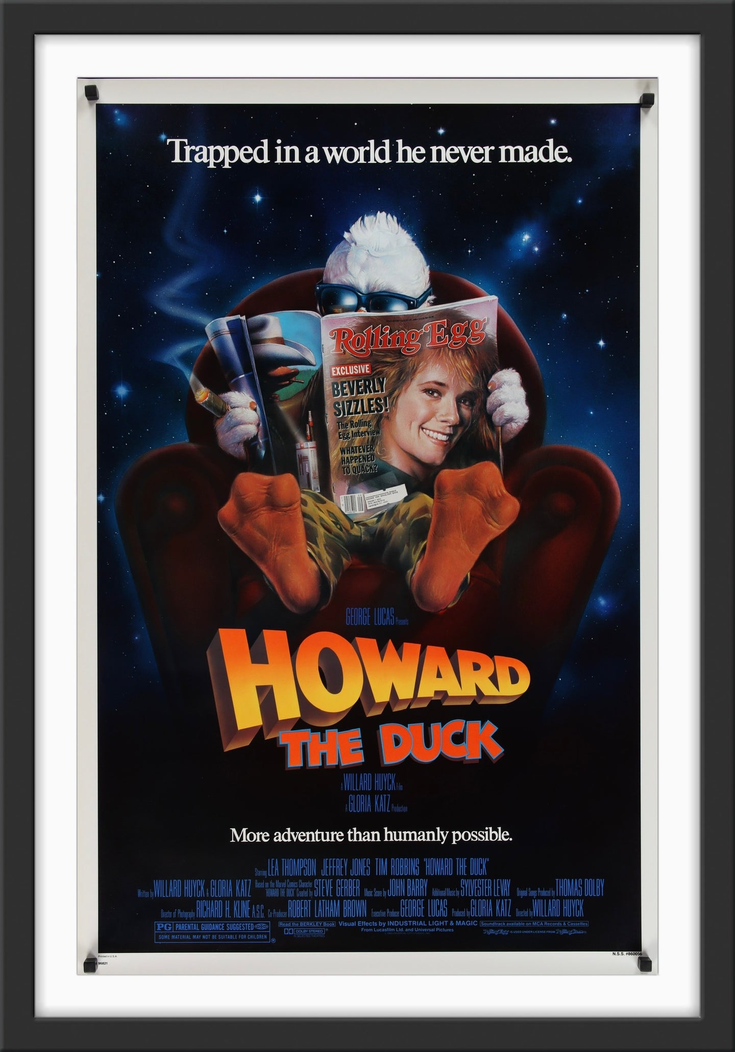 An original movie poster for the George Lucas Marvel film Howard The Duck