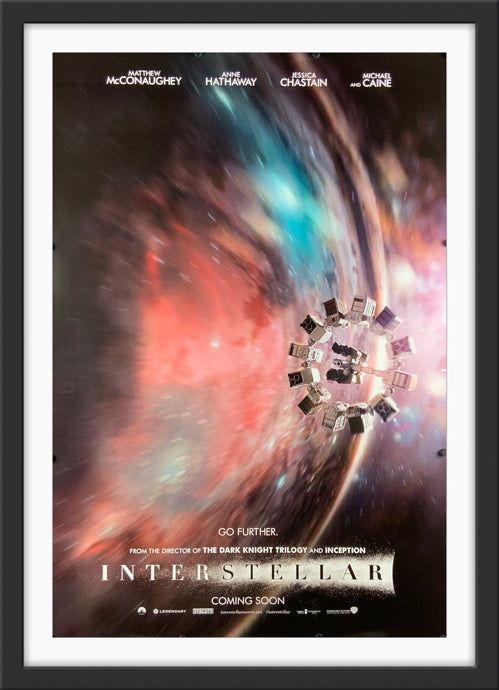 An original movie poster for the Christopher Nolan film Interstellar