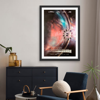 An original movie poster for the Christopher Nolan film Interstellar
