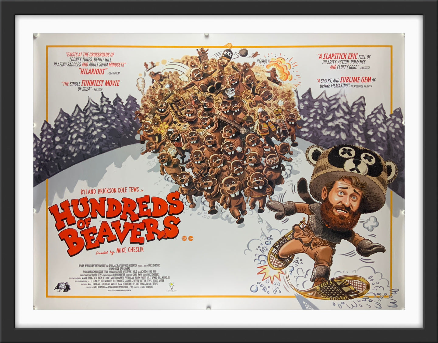 An original movie poster for the film Hundreds of Beavers