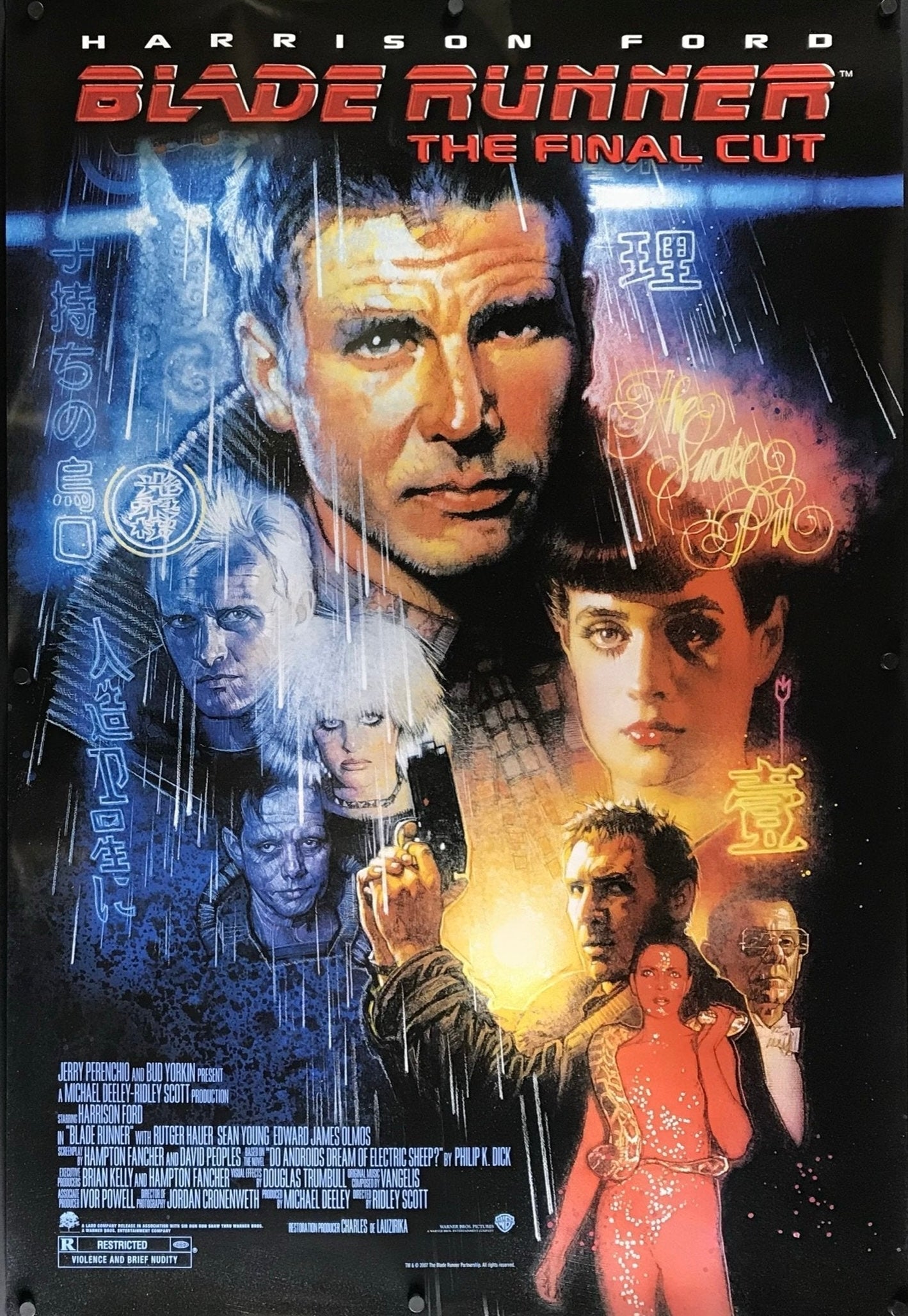 An original movie poster for the Ridley Scott film Blade Runner / Bladerunner