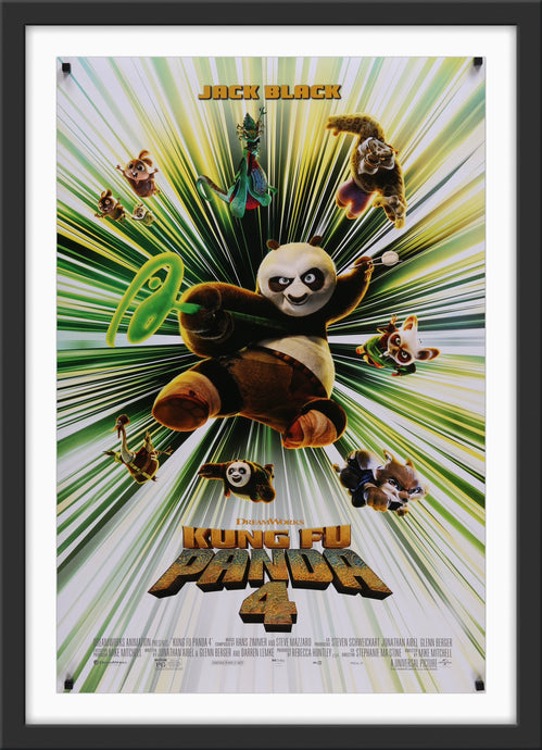 An original movie poster for the film Kung Fu Panda 4