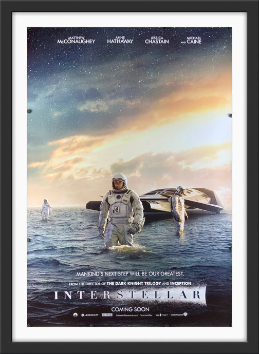 An original movie poster for the Christopher Nolan film Interstellar