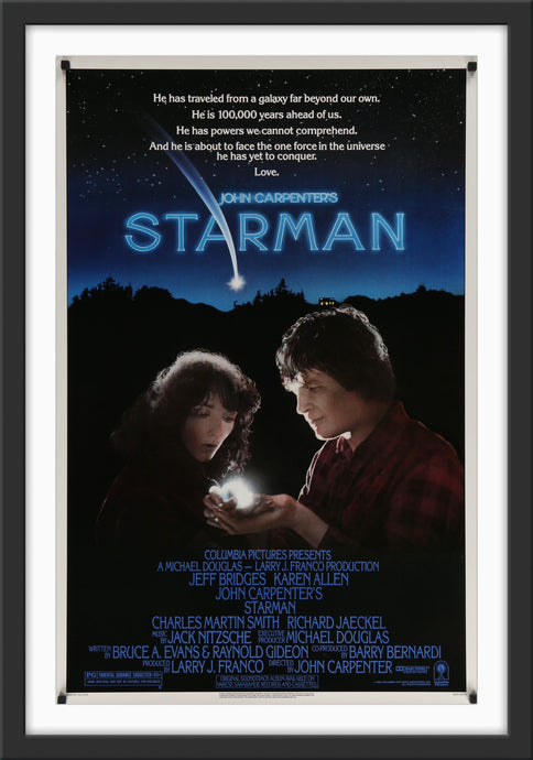 An original movie poster for the John Carpenter film Starman