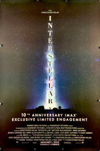 An original movie poster from the 10th anniversary release of Christopher Nolan's Interstellar