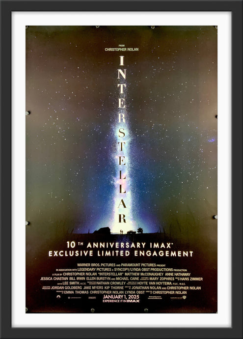 An original movie poster from the 10th anniversary release of Christopher Nolan's Interstellar