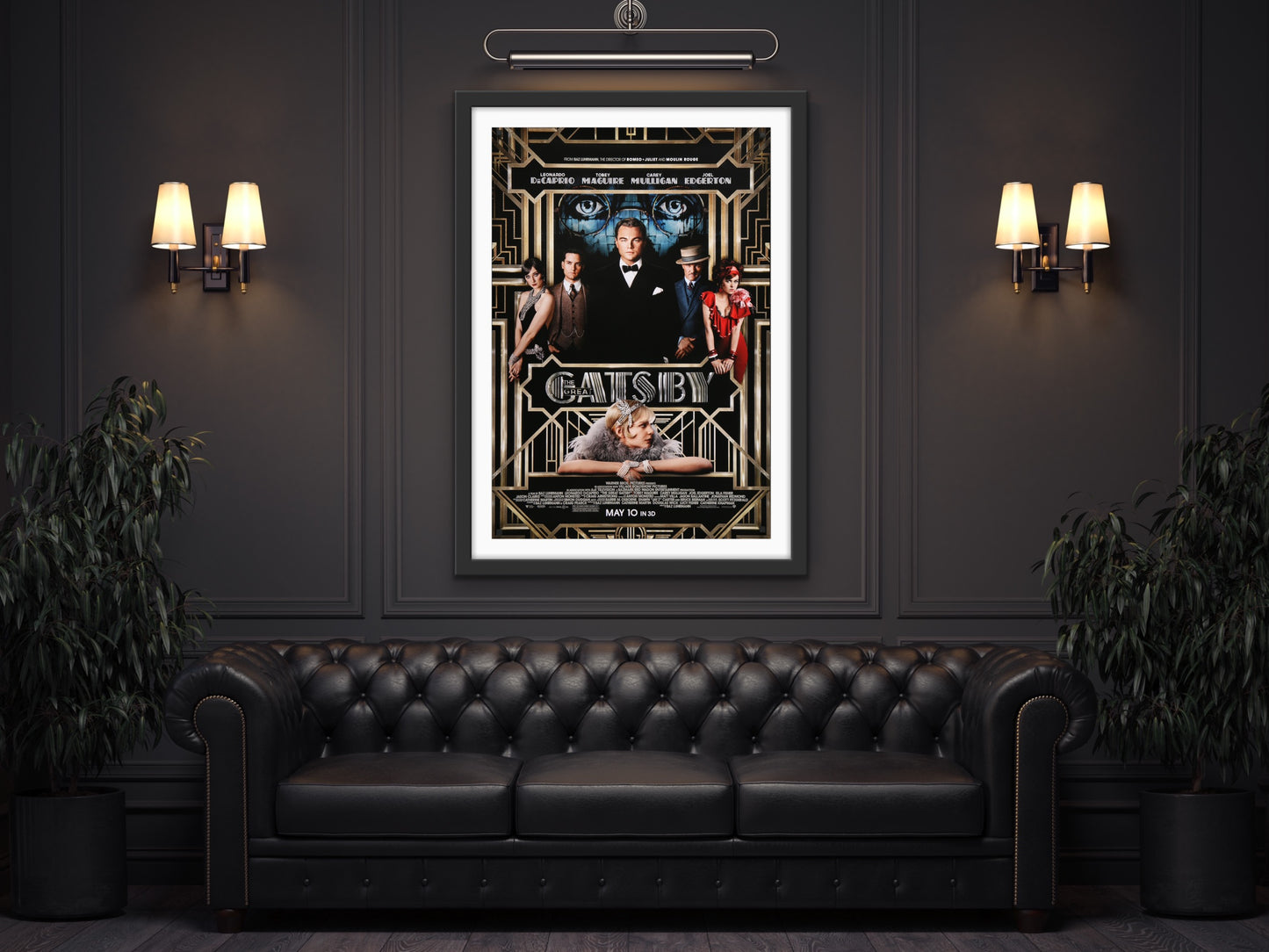 An original movie poster for the film The Great Gatsby