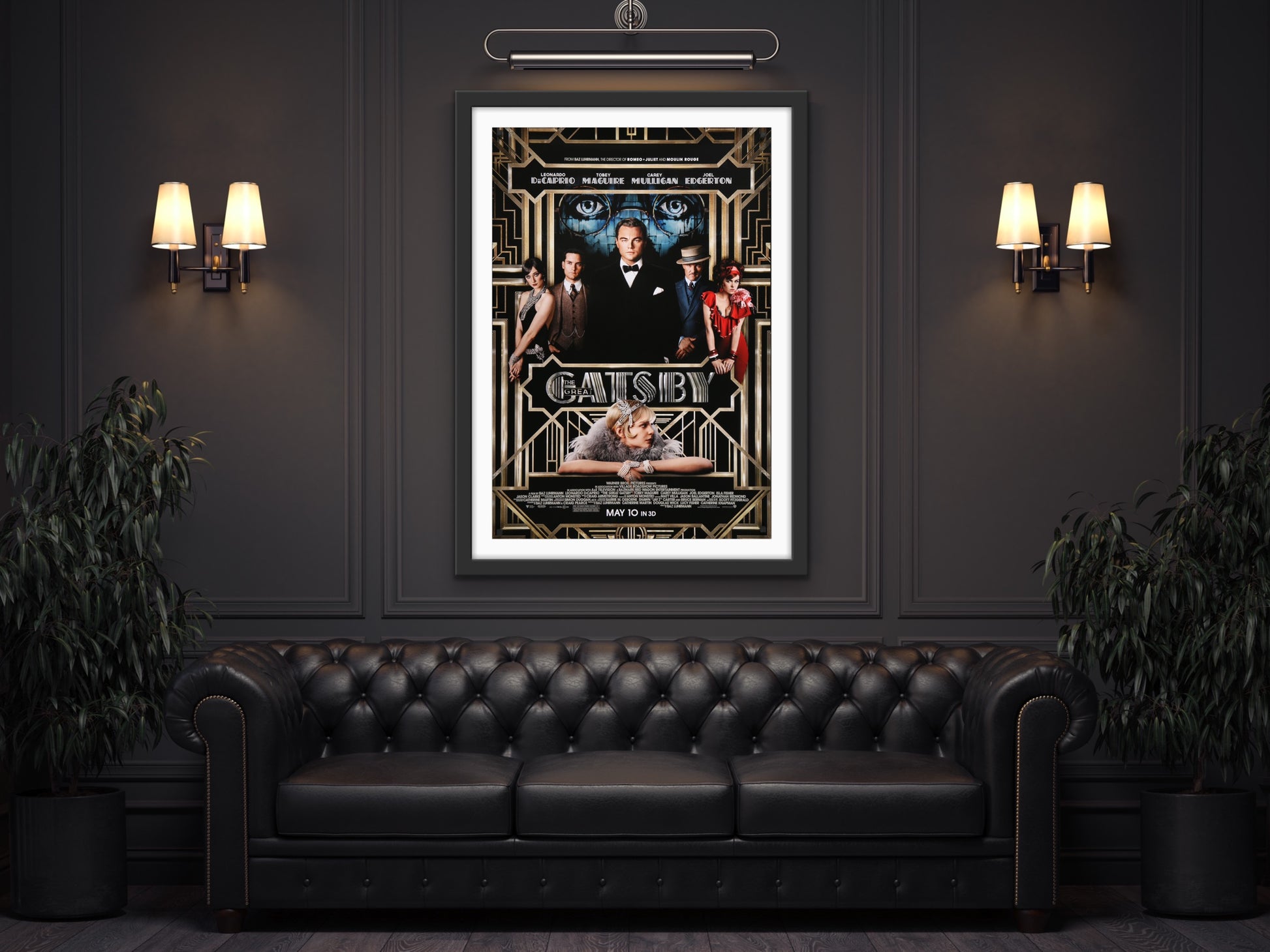 An original movie poster for the film The Great Gatsby