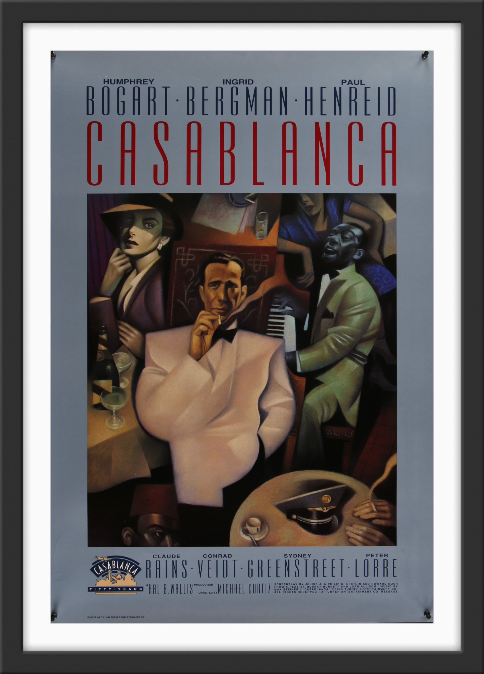 An original movie poster for the film Casablanca