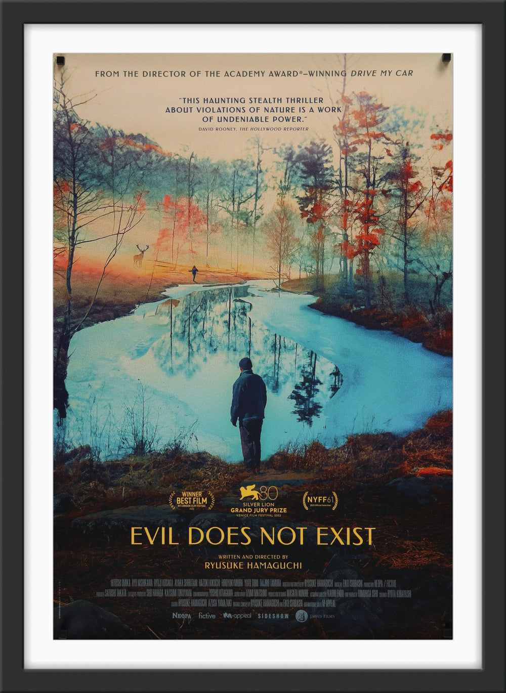 An original movie poster for the film Evil Does Not Exist
