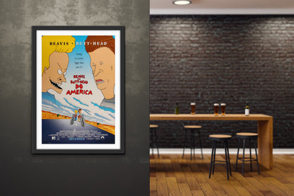 An original movie poster for the animated film Beavis and Butt-head Do America