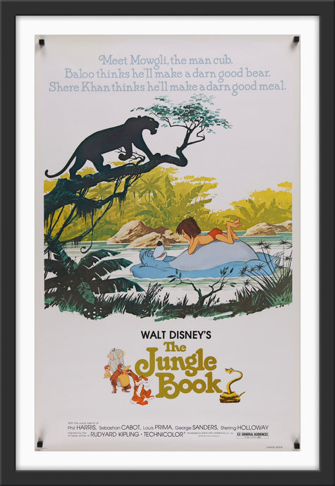 An original movie poster for the Disney film The Jungle Book